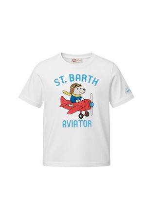 T-shirt Denver Jr in jersey di puro cotone bianco SAINT BARTH KIDS | DNV000101950L